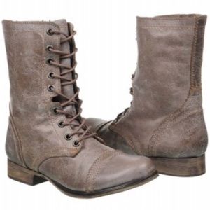 Gray Steve Madden Combat Boots